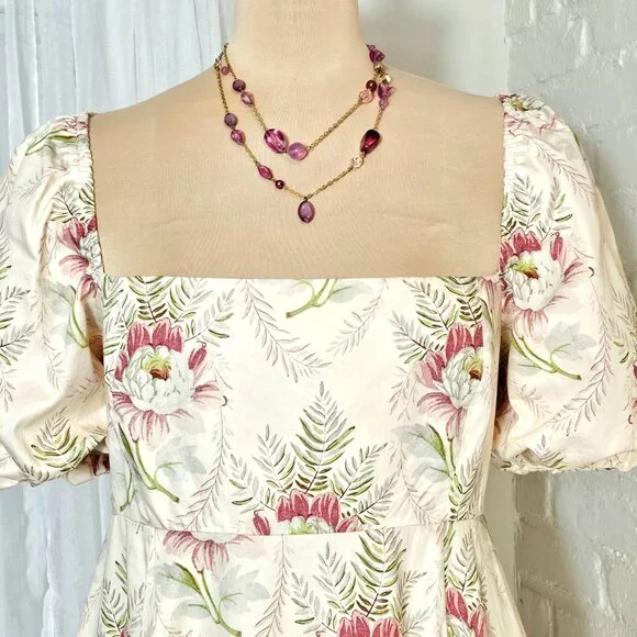 Hill House Matilda Maxi Dress Floral Puff Sleeve Size XL - Picture 6 of 13